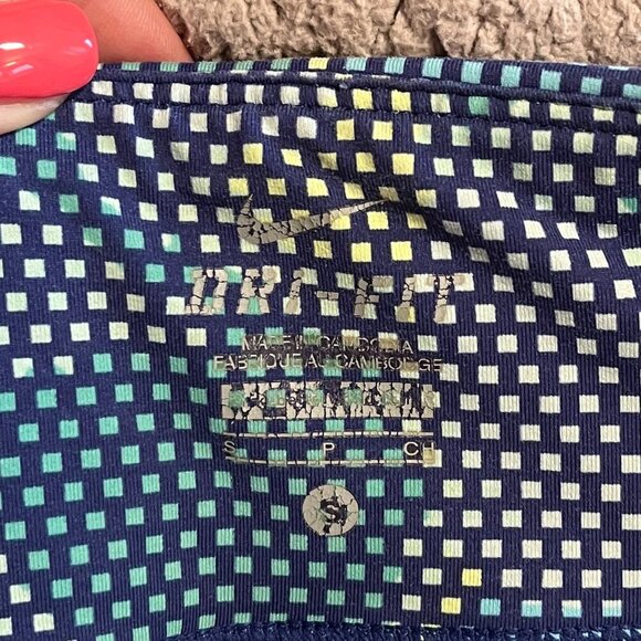 Nike Woman's Athletic Blue and White Polka Dot Dri - Fit Leggings - Size Small - Picture 5 of 12